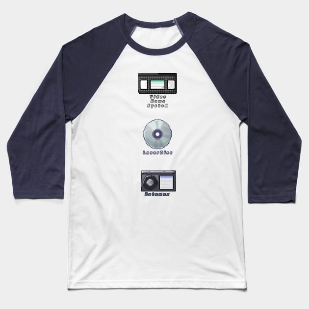 Home Media - VHS BETA LASER Baseball T-Shirt by takoto